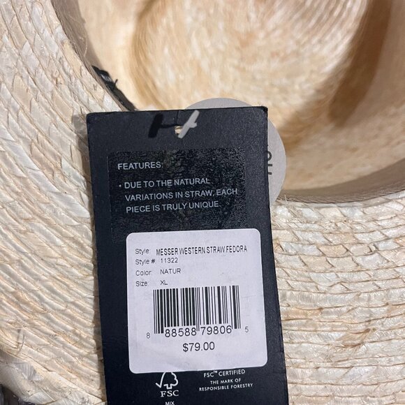 Brixton Straw Western Hat NWT Size XL - Picture 2 of 4
